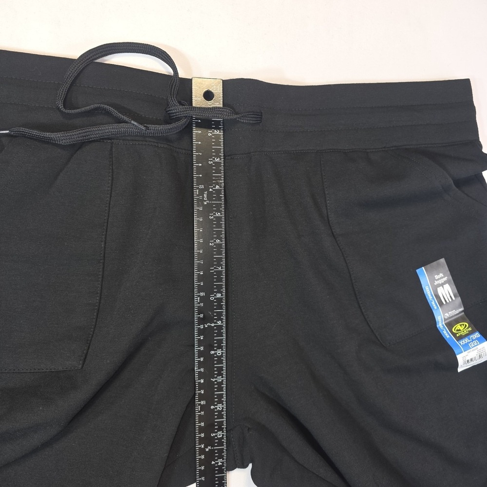 2 Pack Athletic Works Black Soft Jogger Pants Women's XXXL 3XG Drawstring NWT - Picture 6 of 9